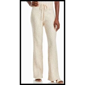 NWT Bloomingdale's Aqua Ribbed Knit Pants Sweatpant Style Oatmeal Heather Medium